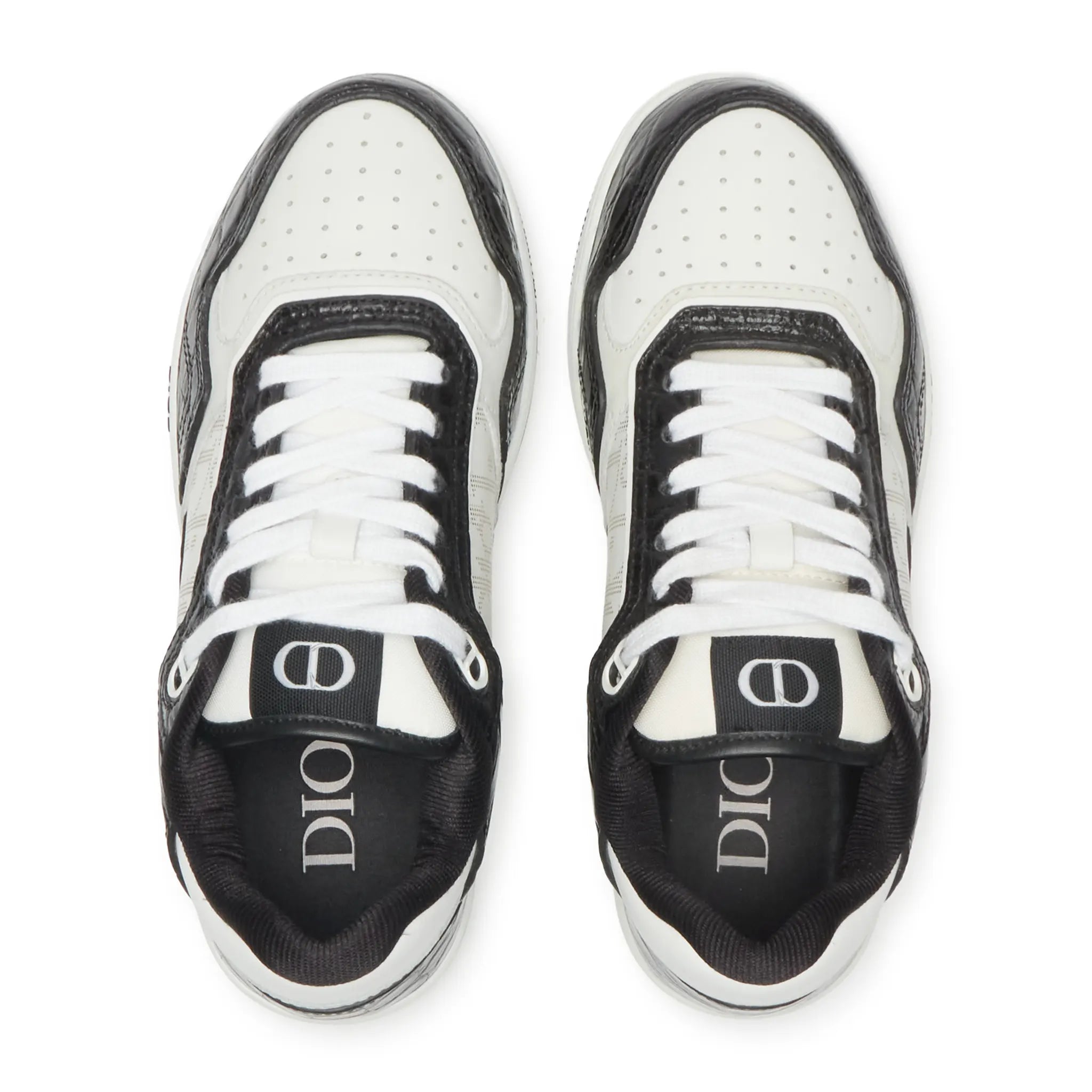 Upper View of Dior B27 Uptown Black White Python Sneaker 3SN272ZRW96037